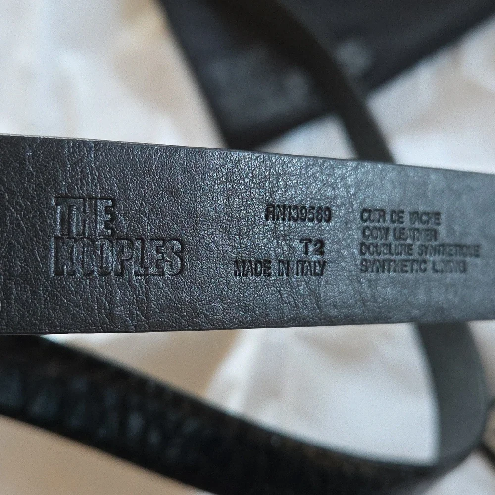 The Kooples Black Croc-Embossed Leather Belt
